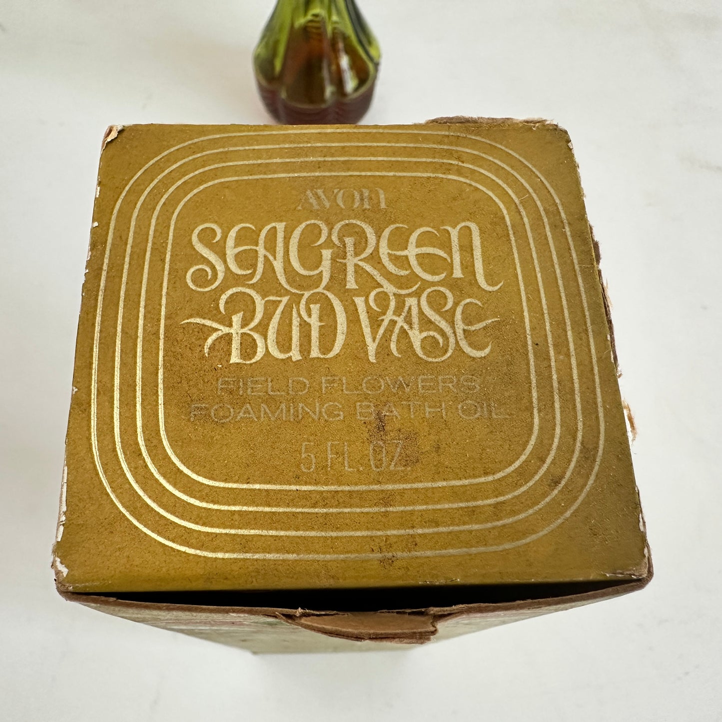 BB022 GREEN TINTED ART DECO BATH OIL