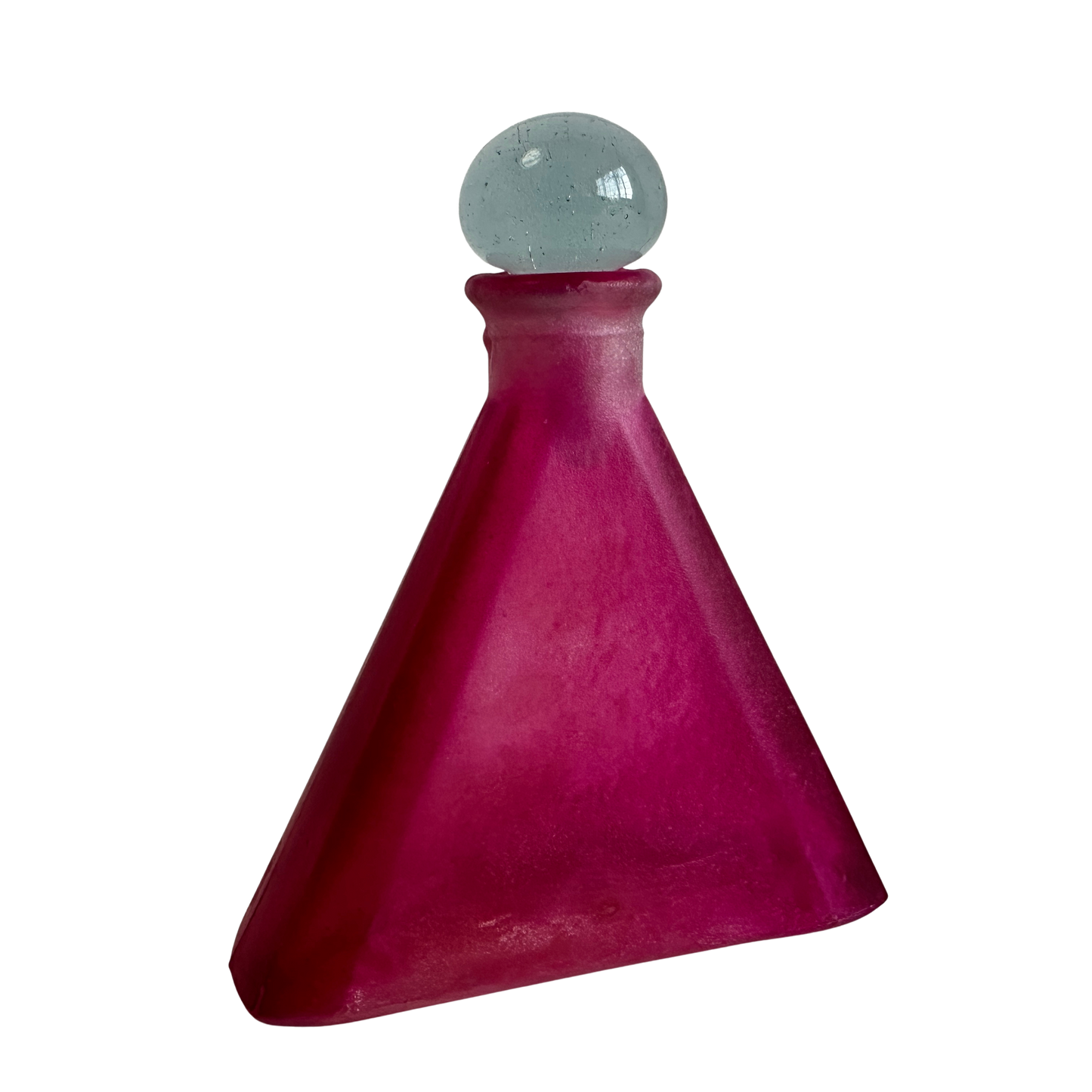 BB028 PINK THICK GLASS PERFUME BOTTLE WITH GLASS LID