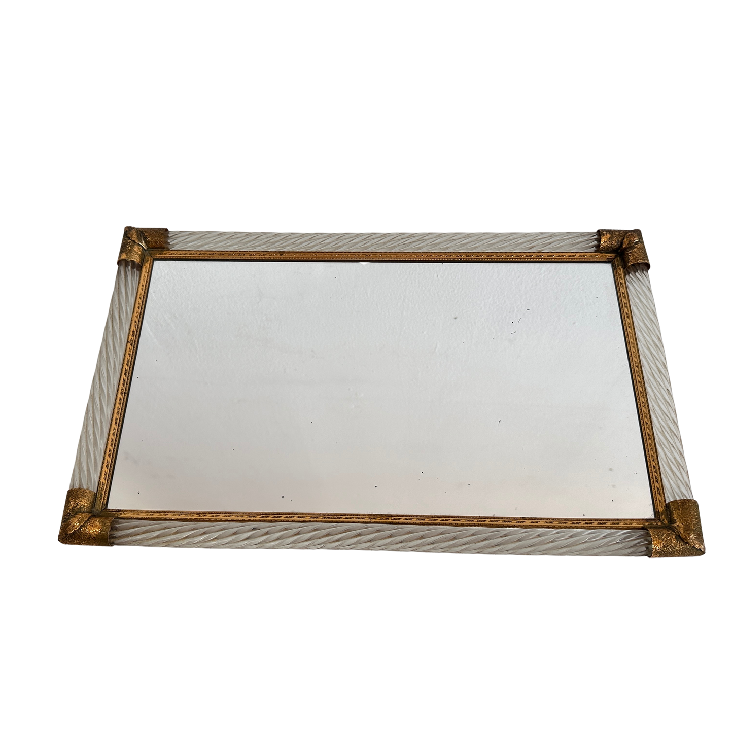 BB036 TWISTED GLASS MIRROR TRAY