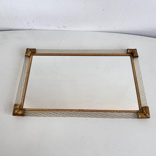 BB036 TWISTED GLASS MIRROR TRAY