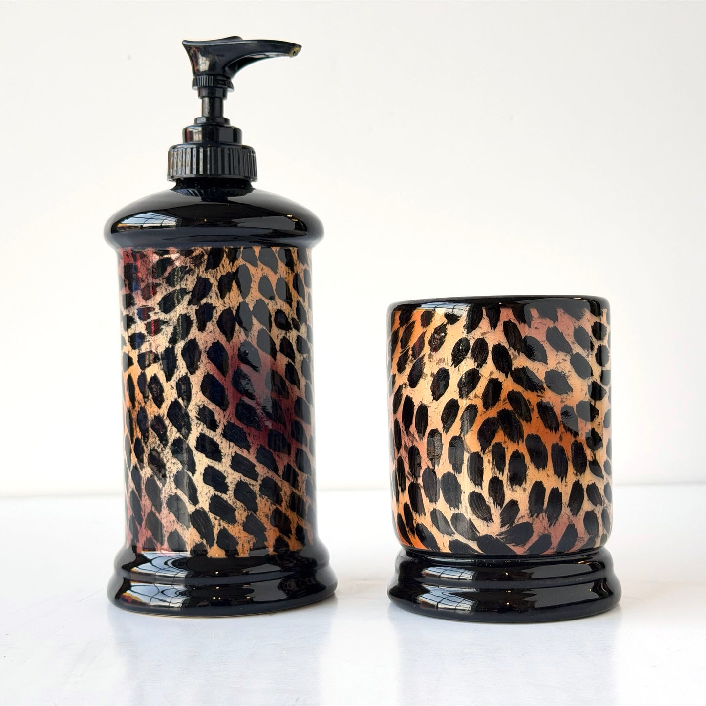 BB039 LEOPARD PRINT BATHROOM ACCESSORIES