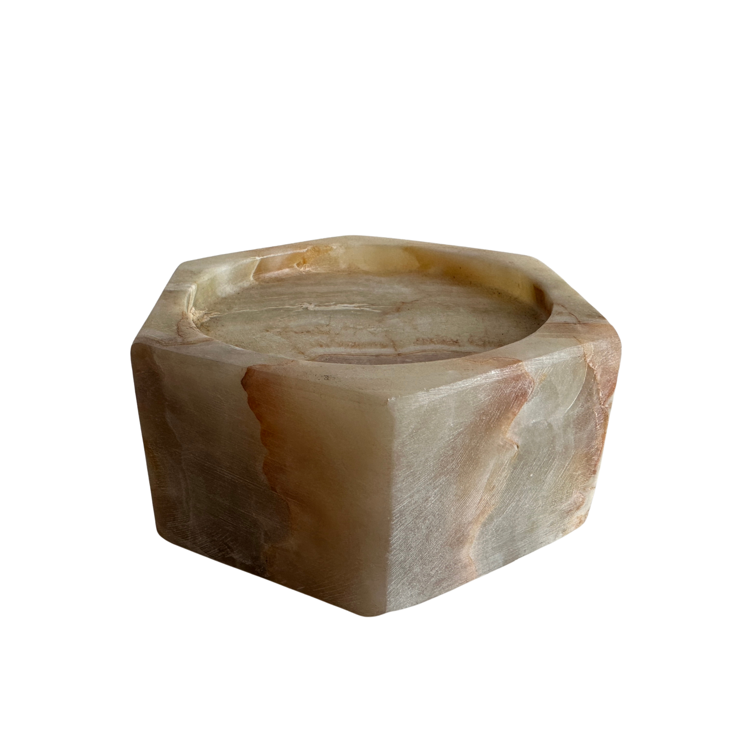 CA004 LOW MARBLE PILAR CANDLE HOLDER