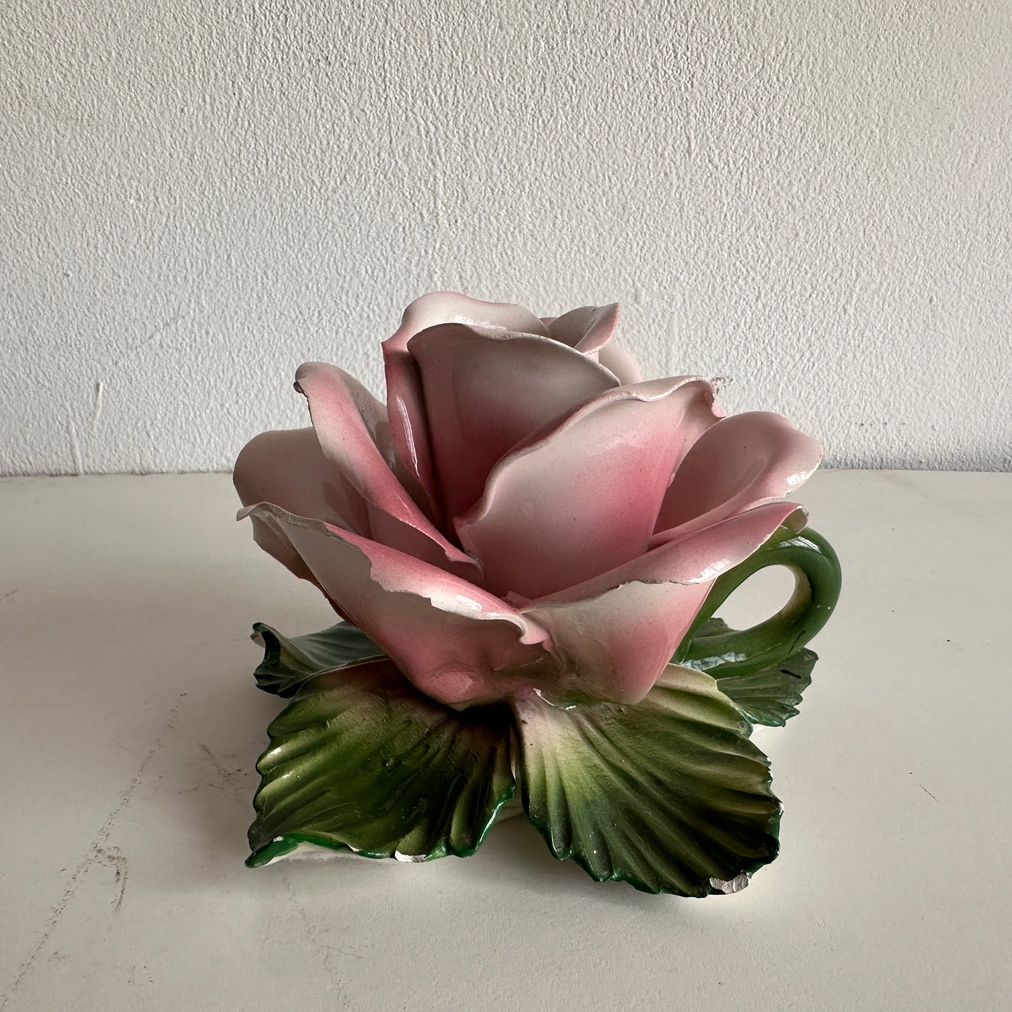 CA010 SET OF FOUR CAPO PINK ROSE TAPER CANDLE HOLDERS