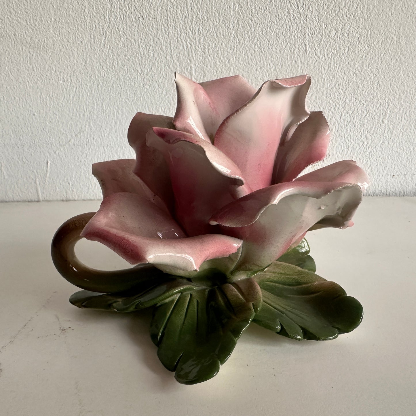 CA010 SET OF FOUR CAPO PINK ROSE TAPER CANDLE HOLDERS