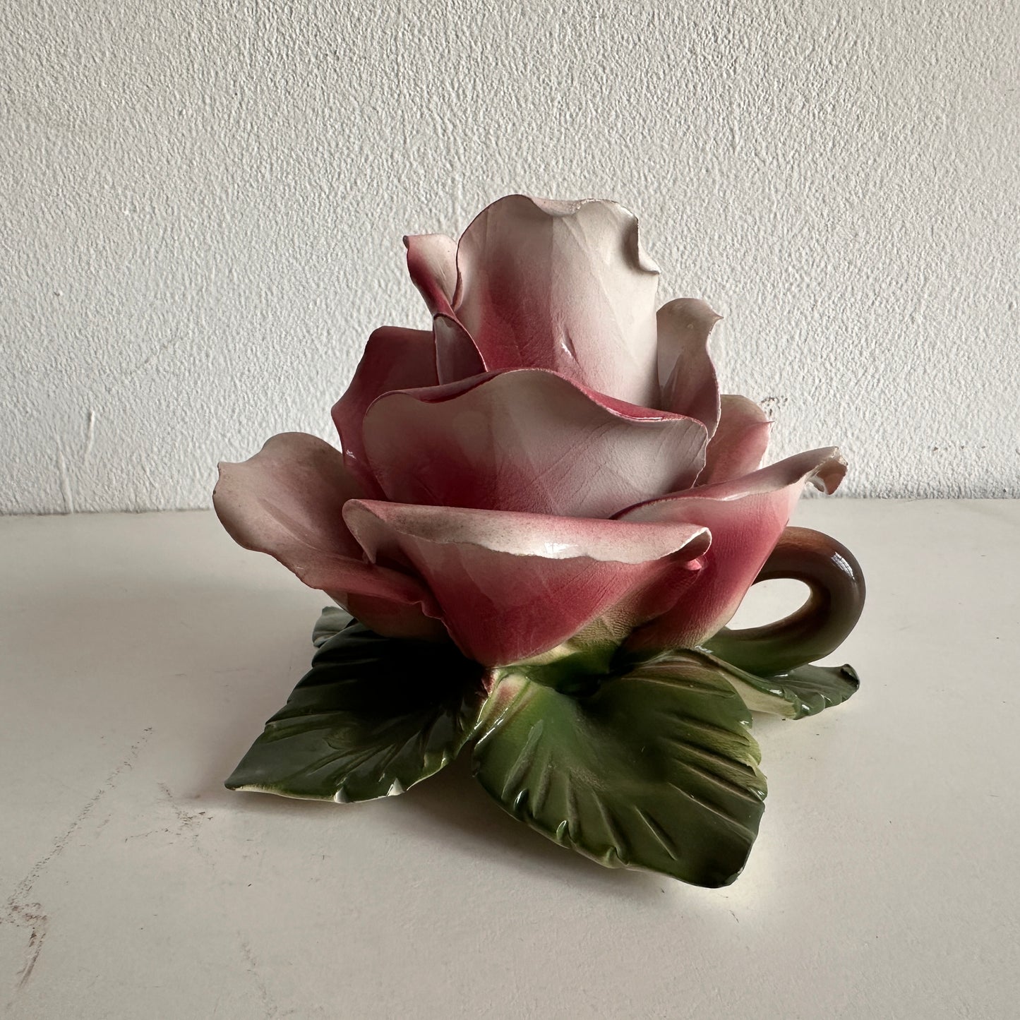 CA010 SET OF FOUR CAPO PINK ROSE TAPER CANDLE HOLDERS