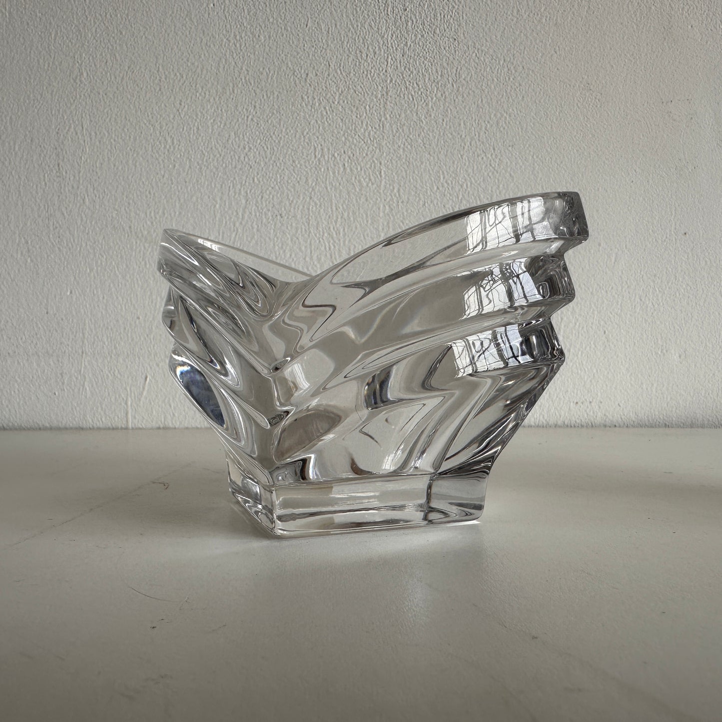 CA020 SET OF THREE JAPANESE CRYSTAL CANDLE HOLDERS