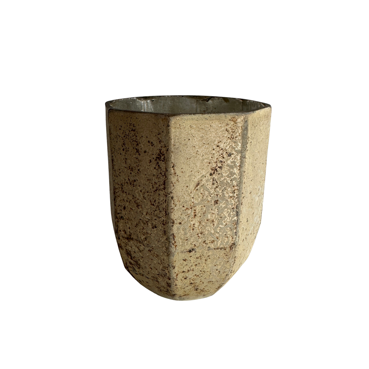 CA022 MATTE GOLD PATINA GLASS VOTIVE CANDLE HOLDER