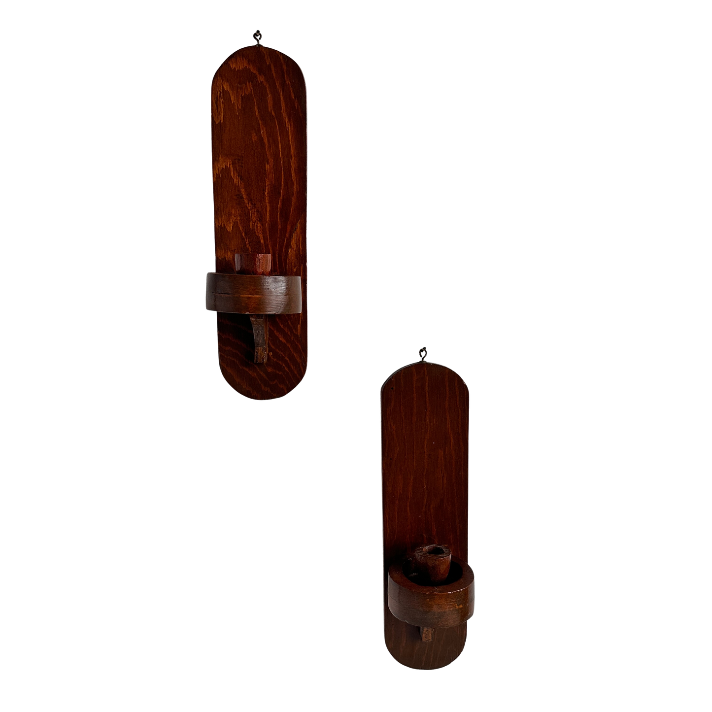 CA035 PAIR OF CARVED WOOD CANDLE SCONCES