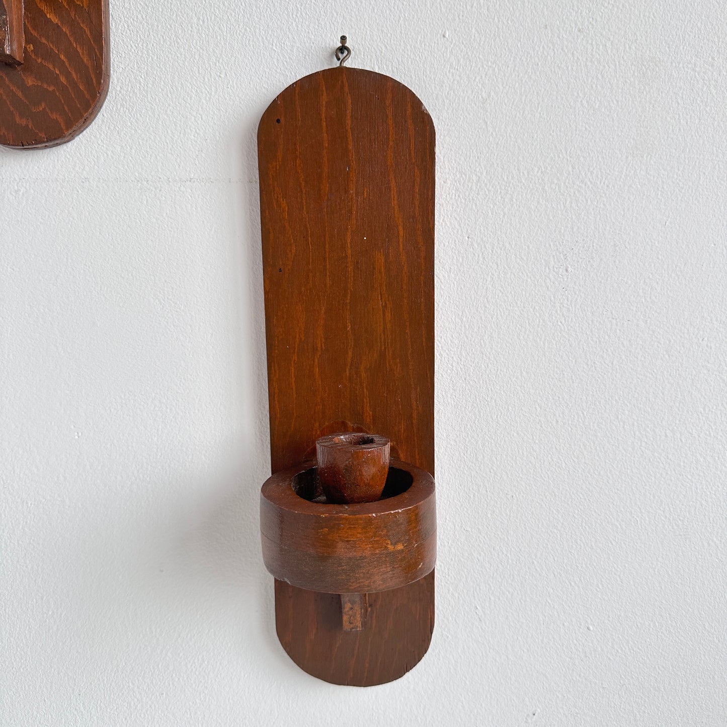 CA035 PAIR OF CARVED WOOD CANDLE SCONCES