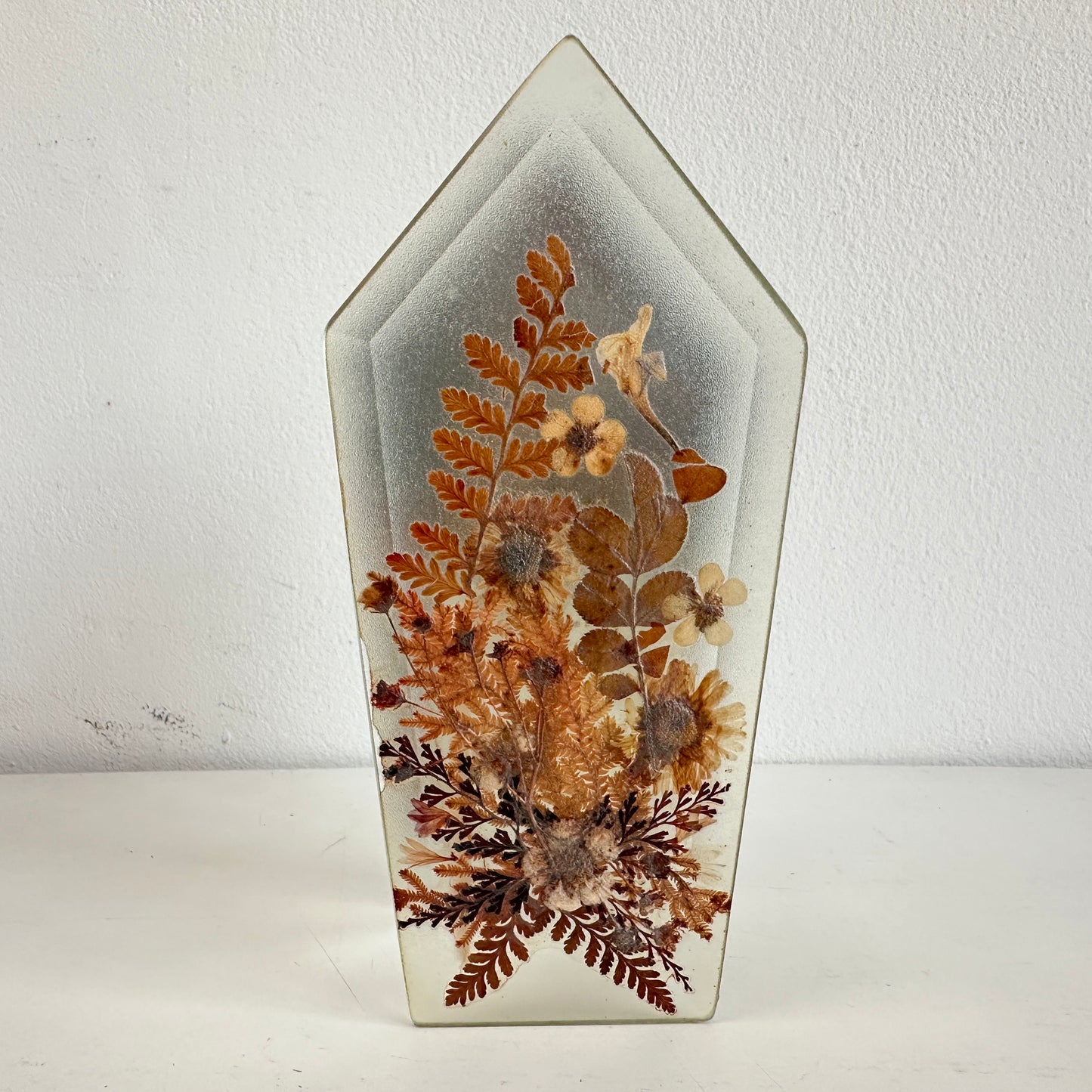 CA040 PRESSED FLOWER GLASS VOTIVE CANDLE HOLDER