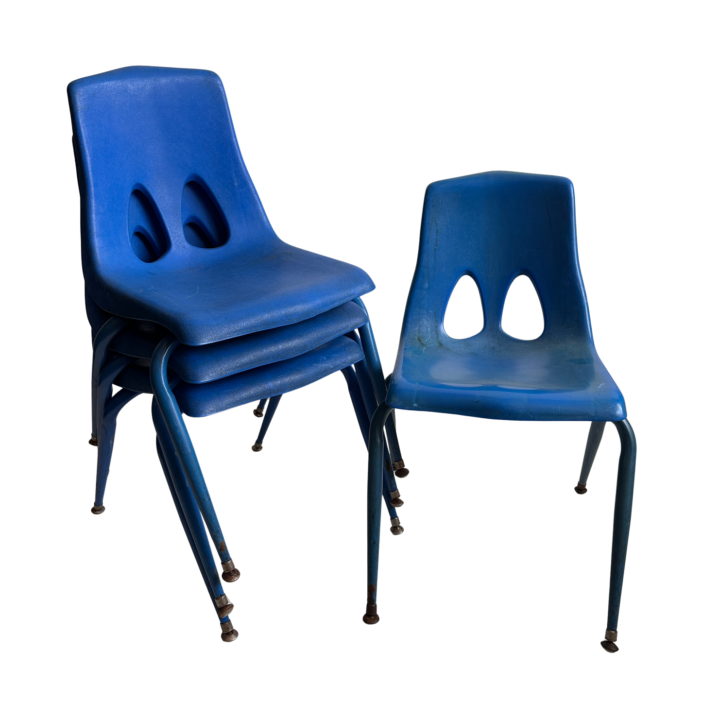 CH031 DISTRESSED BLUE STACKING CHAIRS
