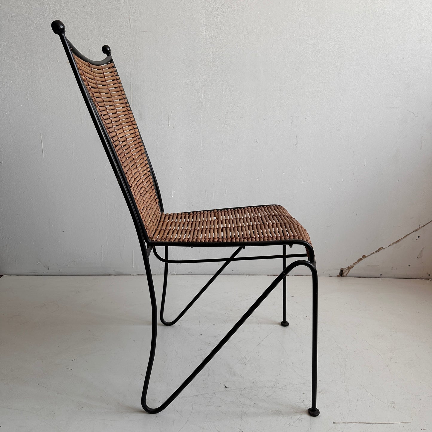 CH037 PIPSAN IRON & RATTAN CHAIR