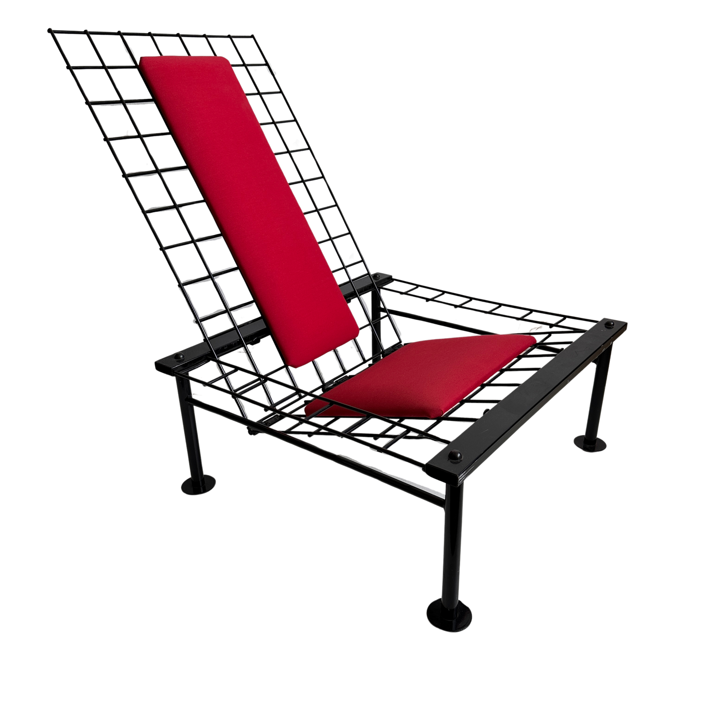 CH049 POSTMODERN GRID CHAIR WITH RED UPHOLSTERY