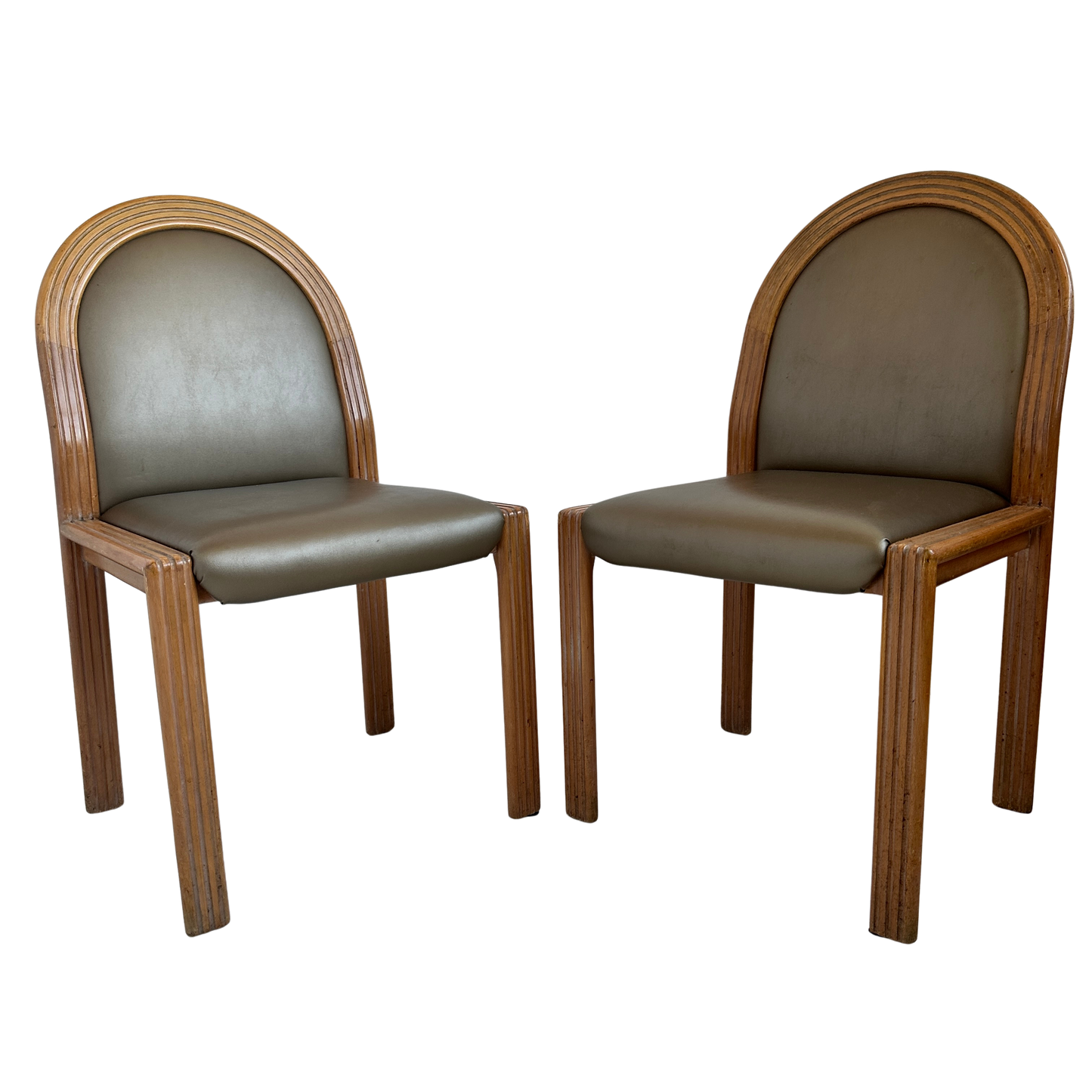 CH055 POST MODERN TAUPE UPHOLSTERED CHAIRS