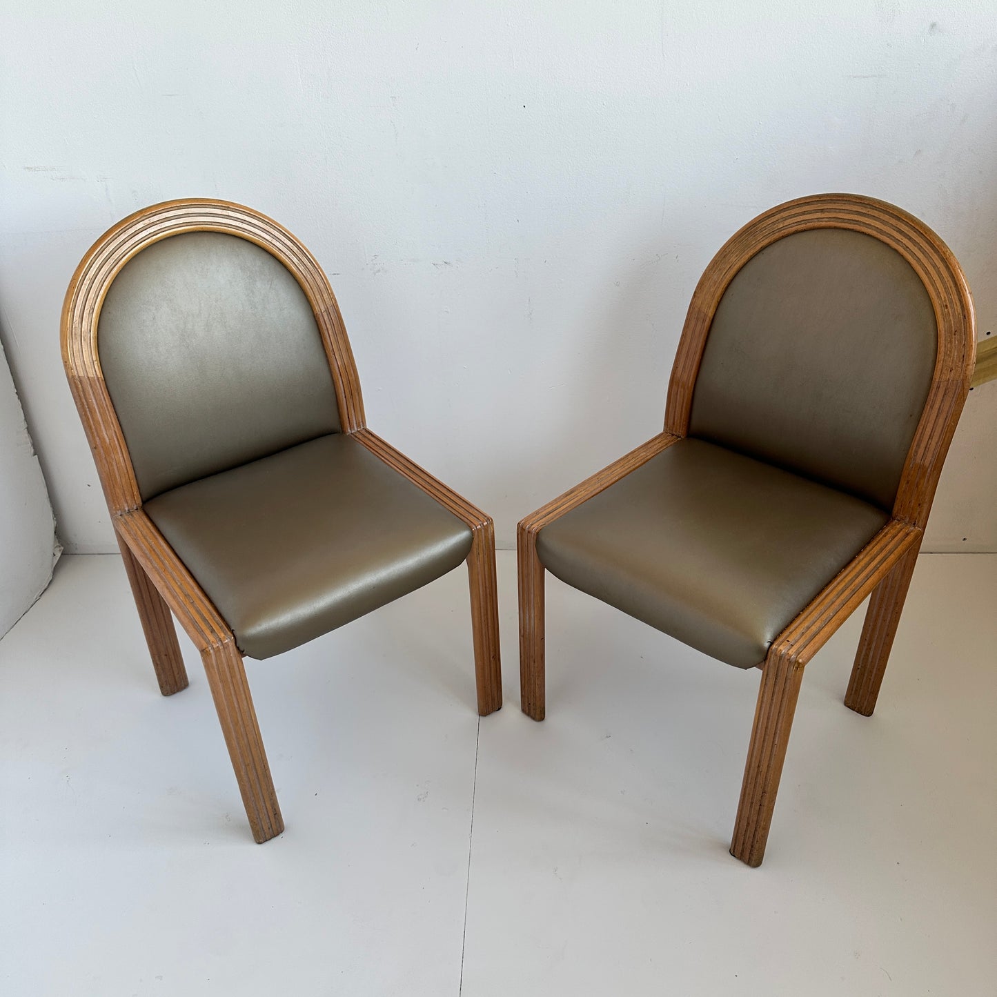 CH055 POST MODERN TAUPE UPHOLSTERED CHAIRS