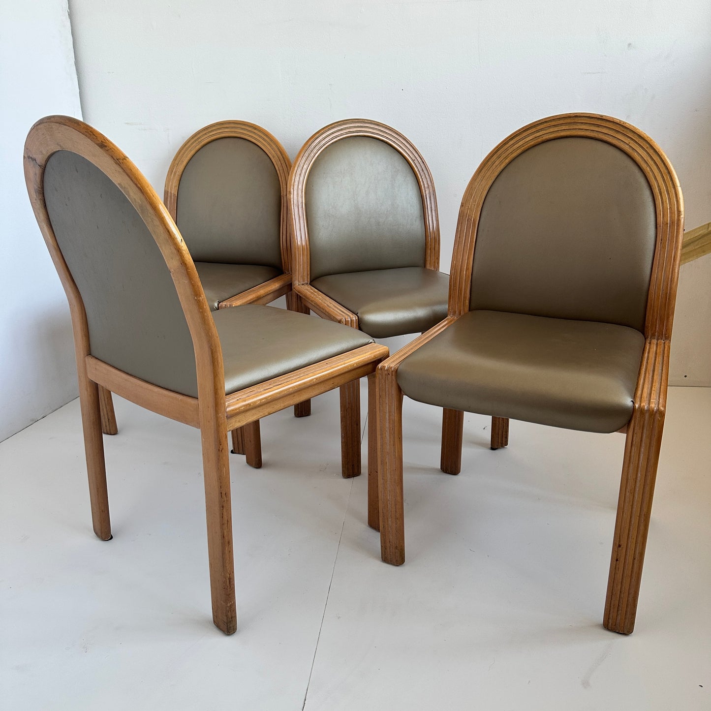 CH055 POST MODERN TAUPE UPHOLSTERED CHAIRS