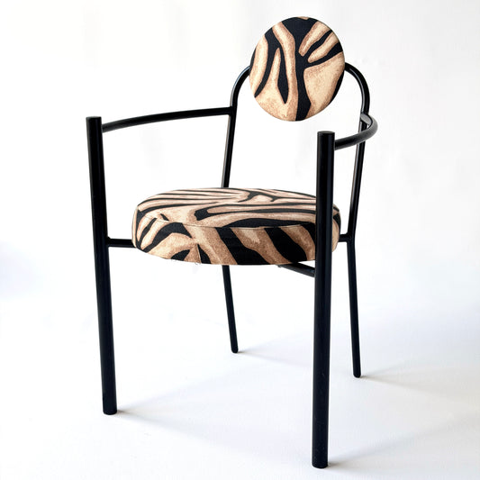 CH072 ZEBRA ROUND BACK ARM CHAIR