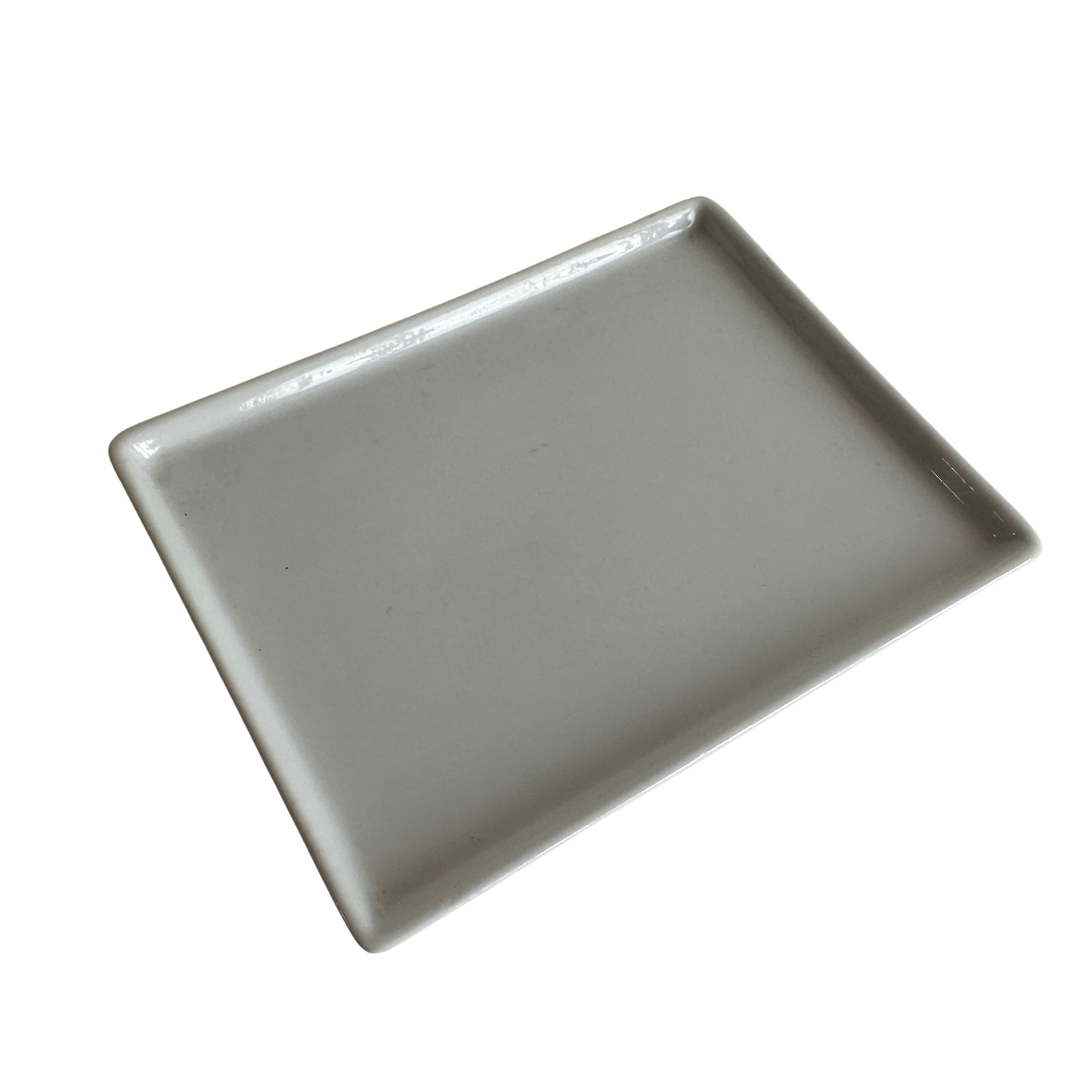 CT009 WHITE CERAMIC SMALL RECTANGULAR TRAY