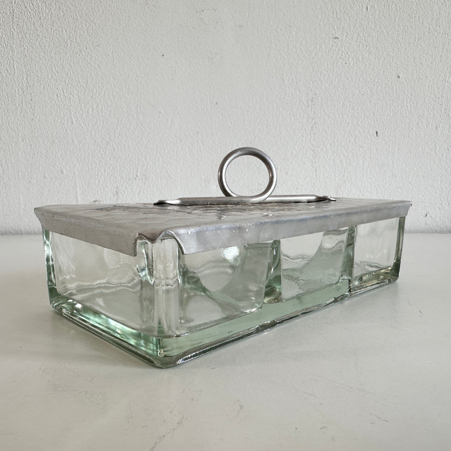 CT025 ALUMINUM & GLASS TRINKET HOLDER
