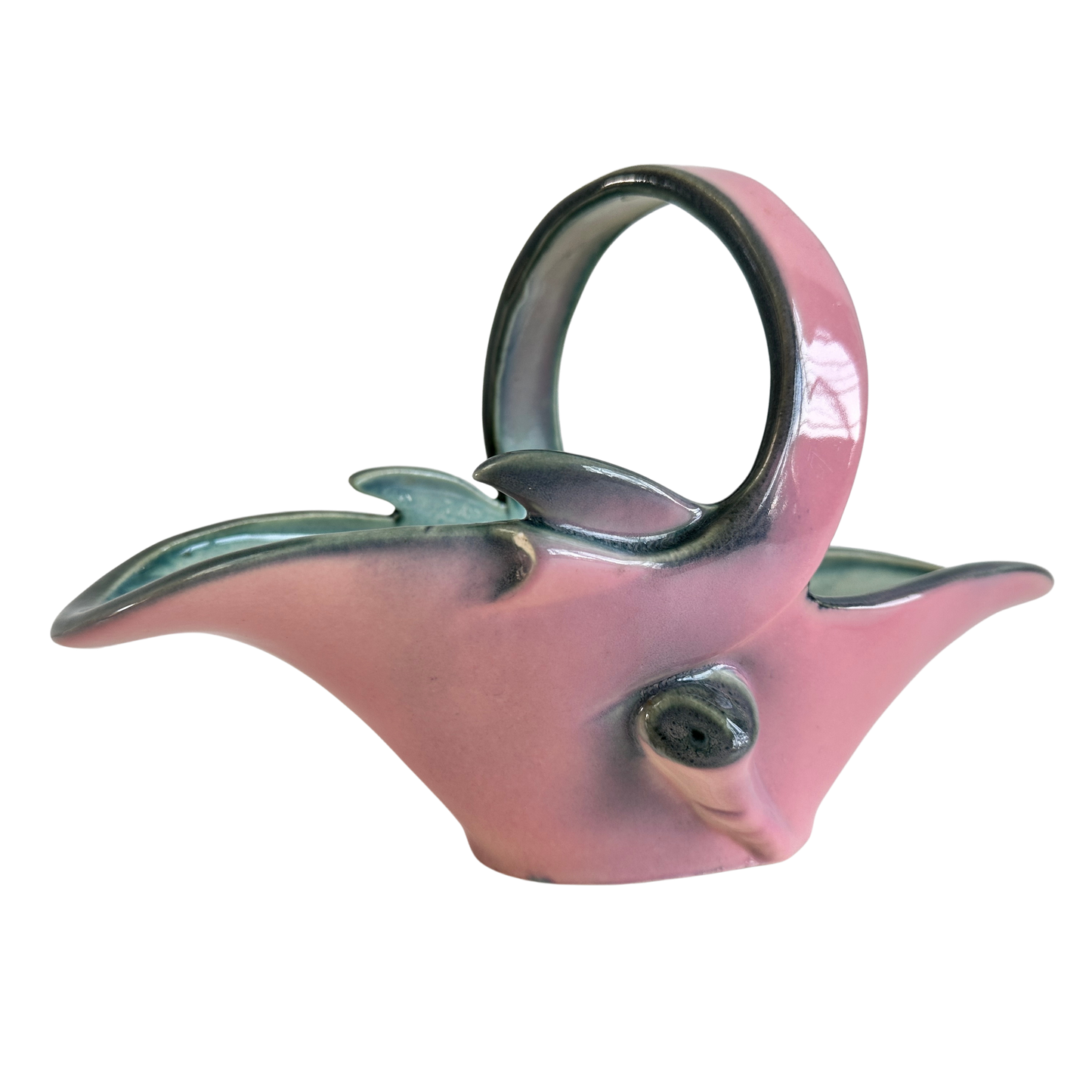 CT027 PINK & GREEN CERAMIC DISH