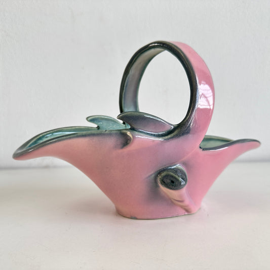 CT027 PINK & GREEN CERAMIC DISH