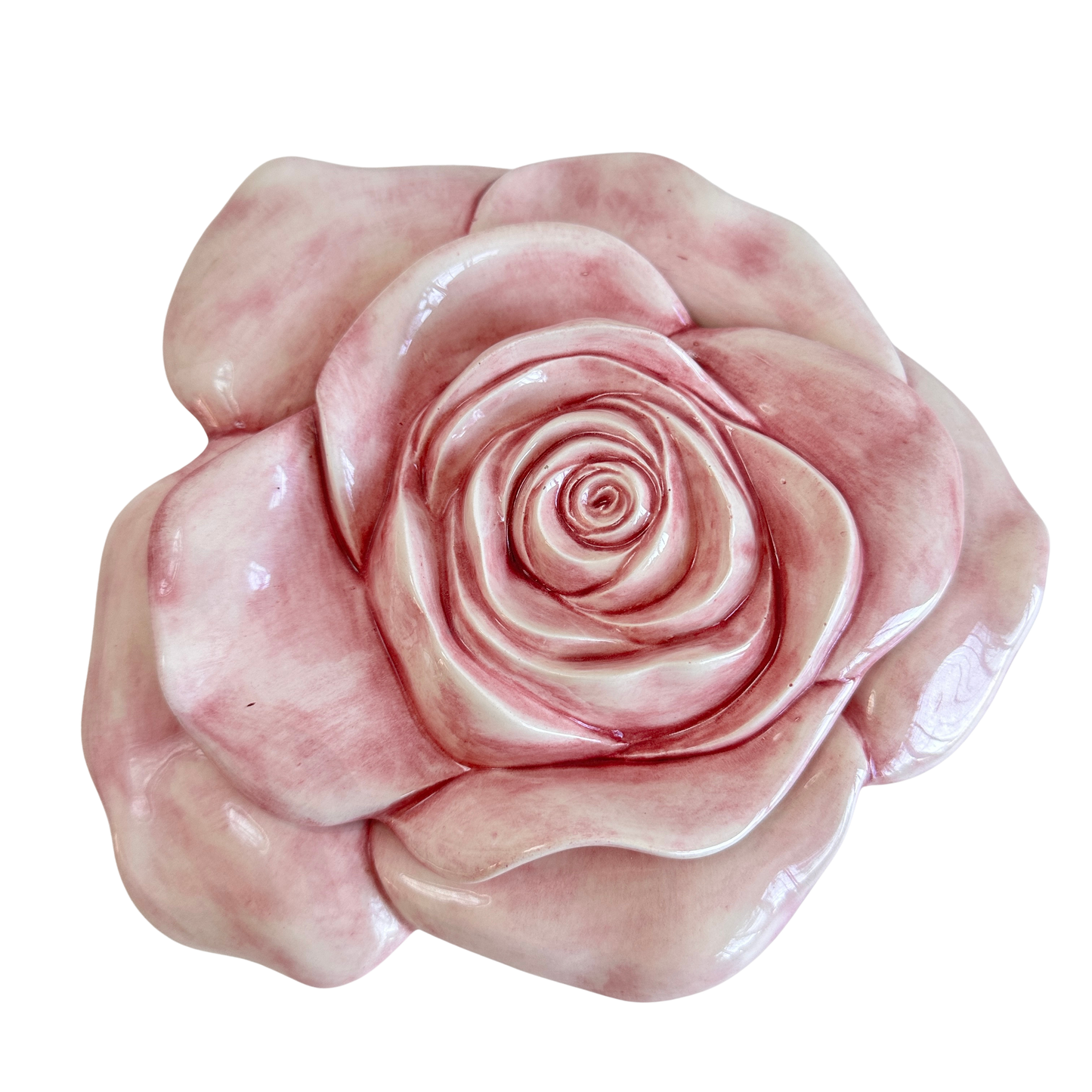 CT030 GLAZED ROSE TRINKET DISH