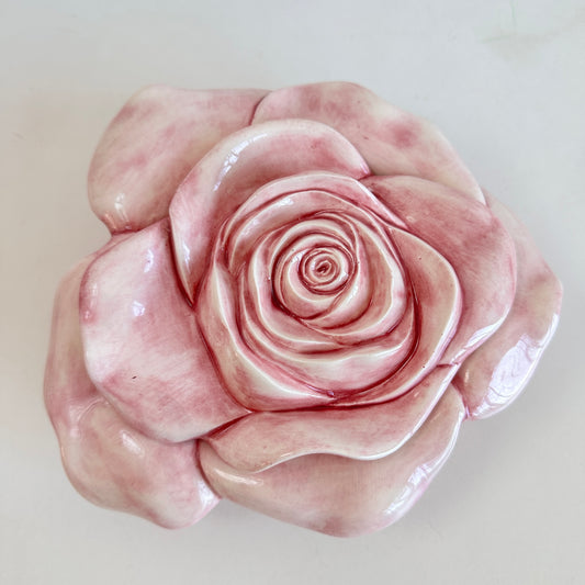 CT030 GLAZED ROSE TRINKET DISH