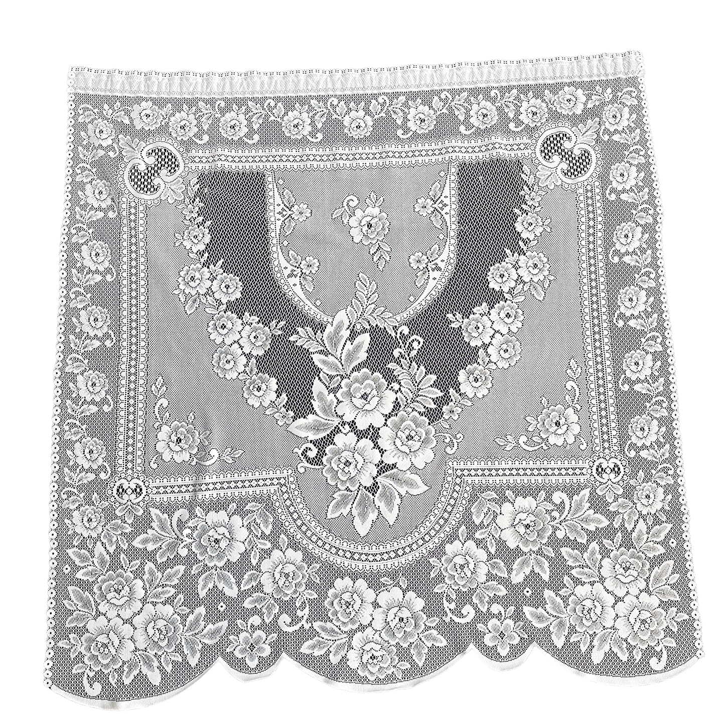 DR004 SINGLE FLORAL LACE CURTAIN PANEL