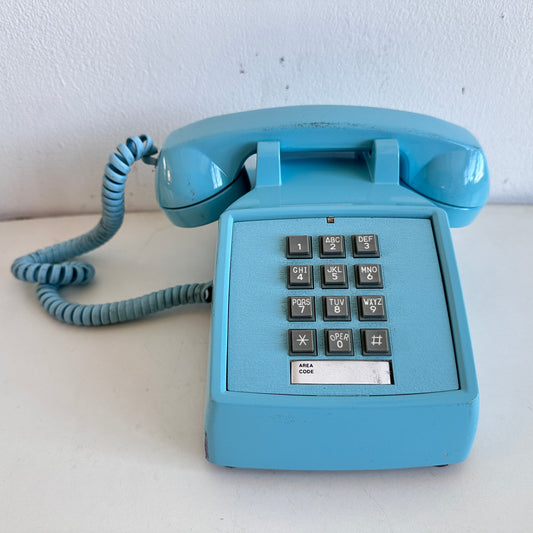 EL068 BABY BLUE PUSH BUTTON PHONE