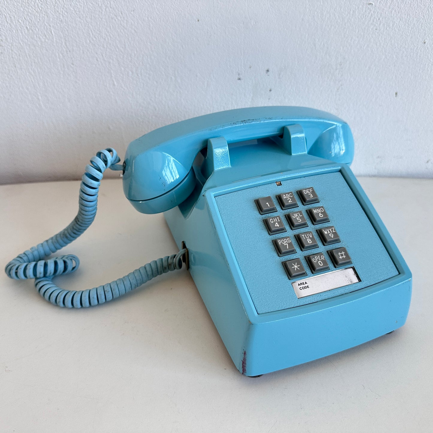 EL068 BABY BLUE PUSH BUTTON PHONE