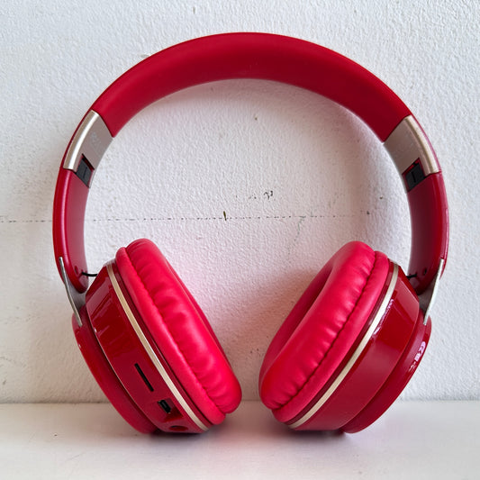 EL076 RED ACRYLIC WIRELESS HEADPHONES