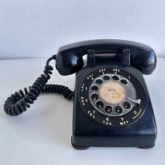 EL091 BLACK ROTARY PHONE