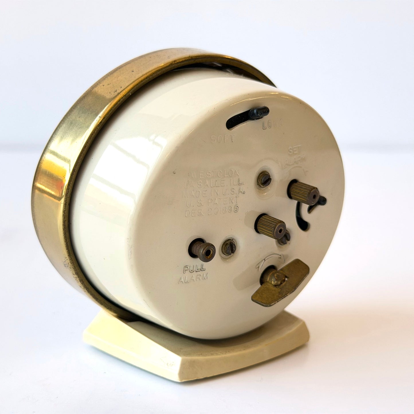 E100 BRASS AND CREAM ALARM CLOCK