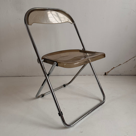 FC015 SMOKED LUCITE LORMAN FOLDING CHAIR