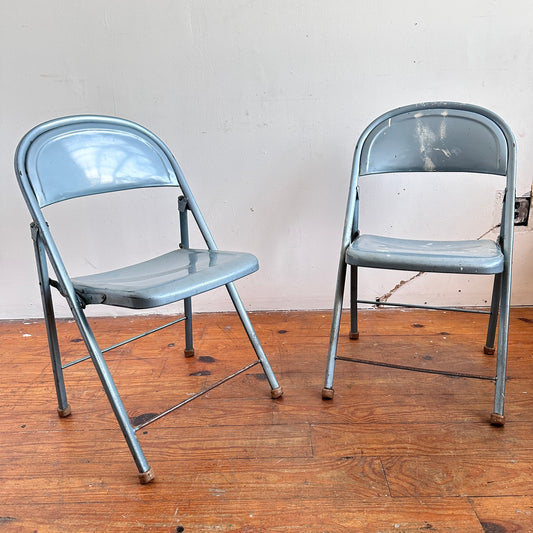 FC039 BLUE ART DECO FOLDING CHAIRS