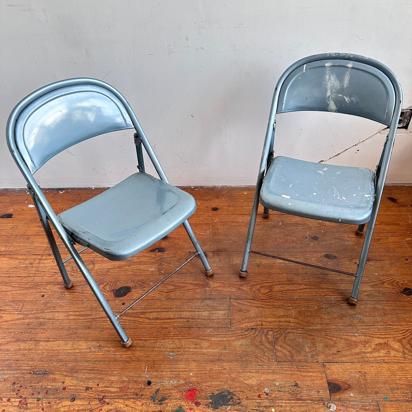 FC039 BLUE ART DECO FOLDING CHAIRS