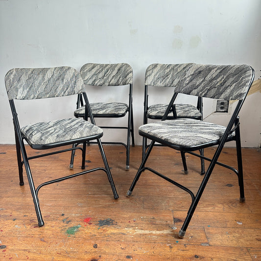 FC045 BLACK UPHOLSTERED FOLDING CHAIRS