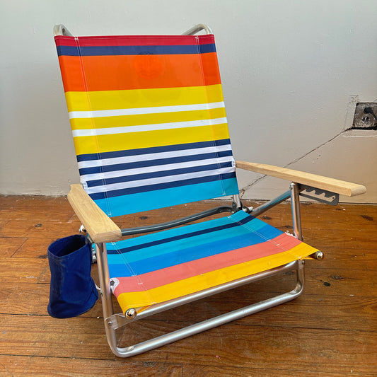 FC047 STRIPED FABRIC FOLDING BEACH CHAIR
