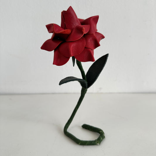 FF004 RED LEATHER FLOWER