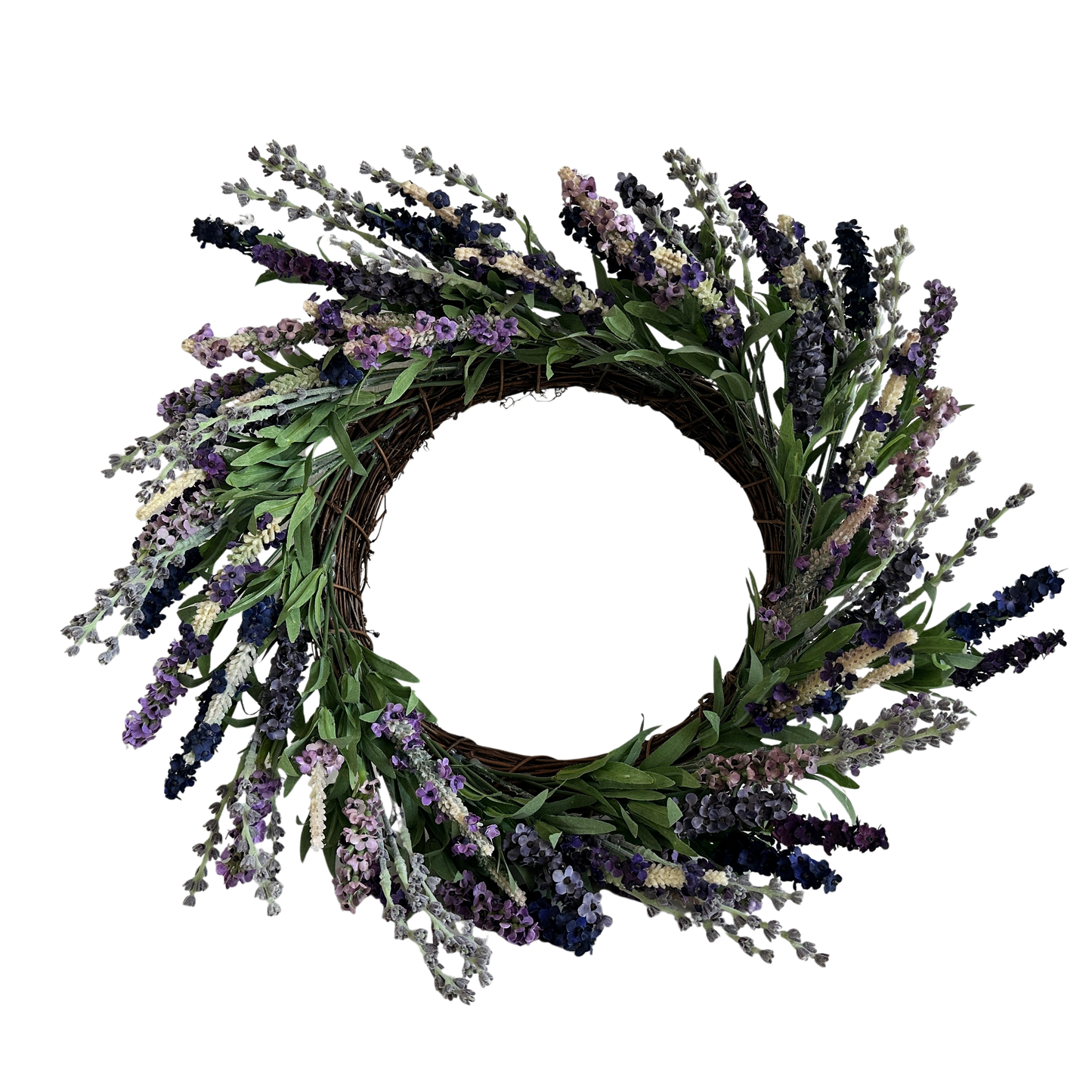 FF006 FAUX LAVENDER FLORAL WREATH