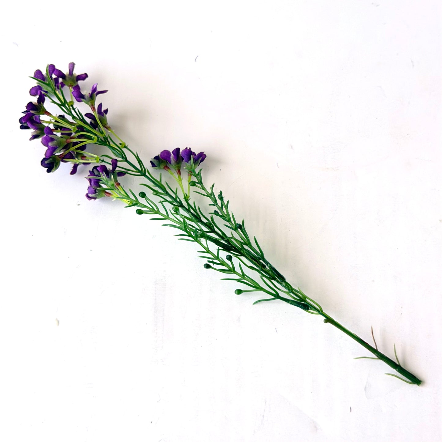 FF0025 SILK MINI ROYAL PURPLE WAX FLOWER SPRAY