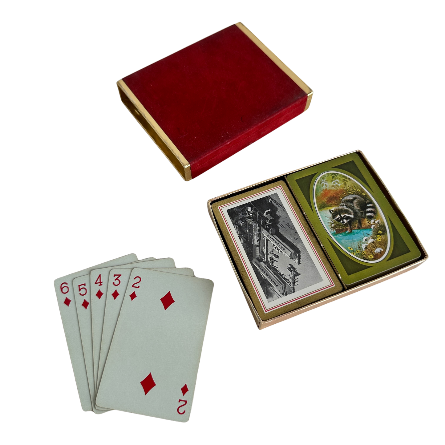 GT005 DOUBLE SET OF BOATYARD & RACCOON PLAYING CARDS