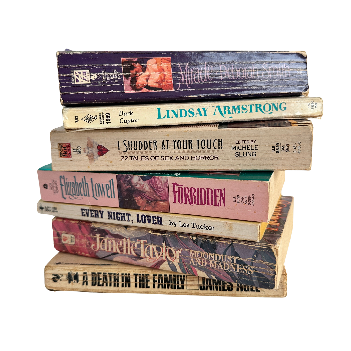 HC003 STACK OF MM ROMANCE NOVELS