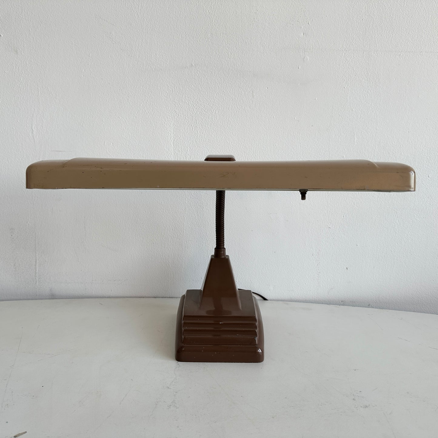 LI006 TWO TONE BROWN ART DECO INDUSTRIAL DESK LAMP