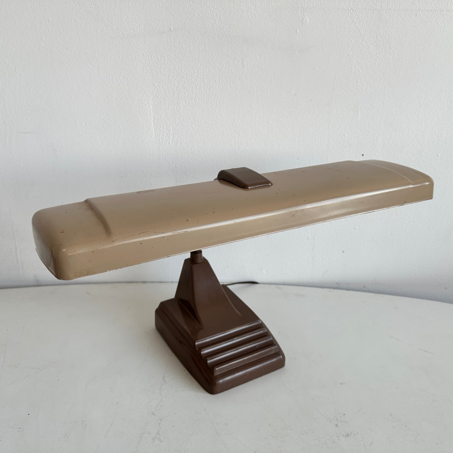 LI006 TWO TONE BROWN ART DECO INDUSTRIAL DESK LAMP