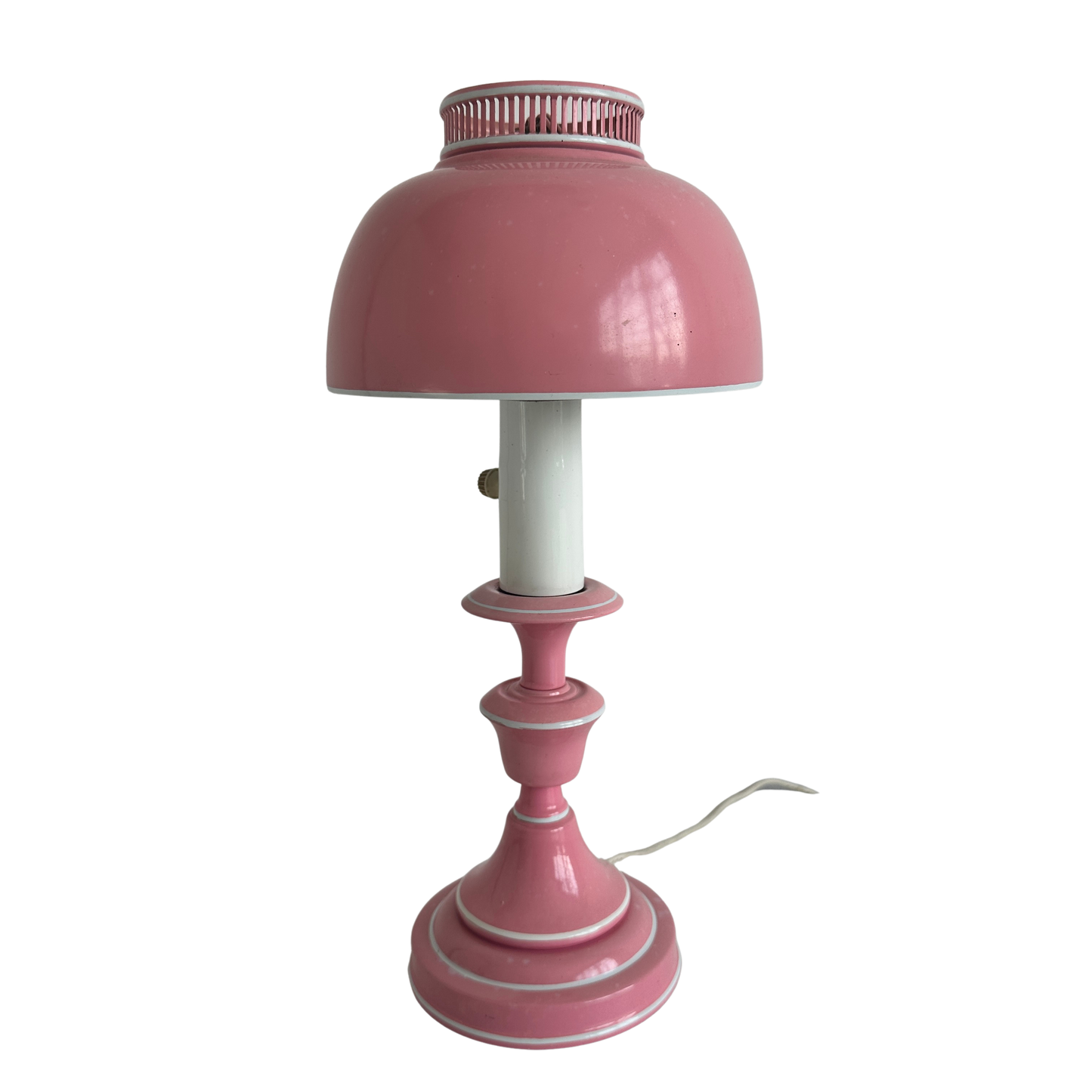 LI007 PINK ENAMEL METAL TABLE LAMP