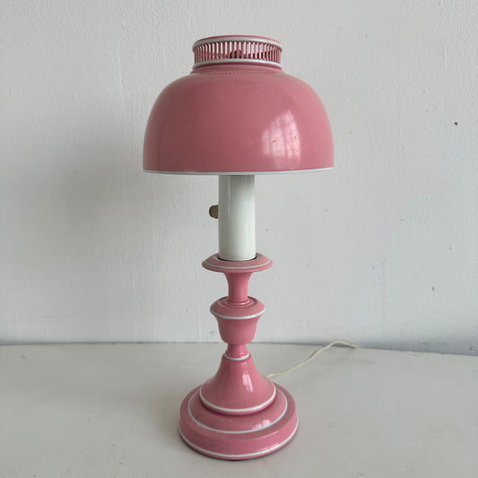 LI007 PINK ENAMEL METAL TABLE LAMP