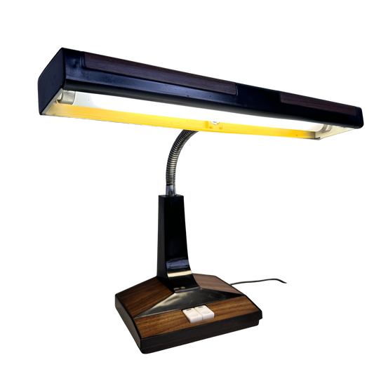 LI011 FAUX WOOD GOOSENECK DESK LAMP