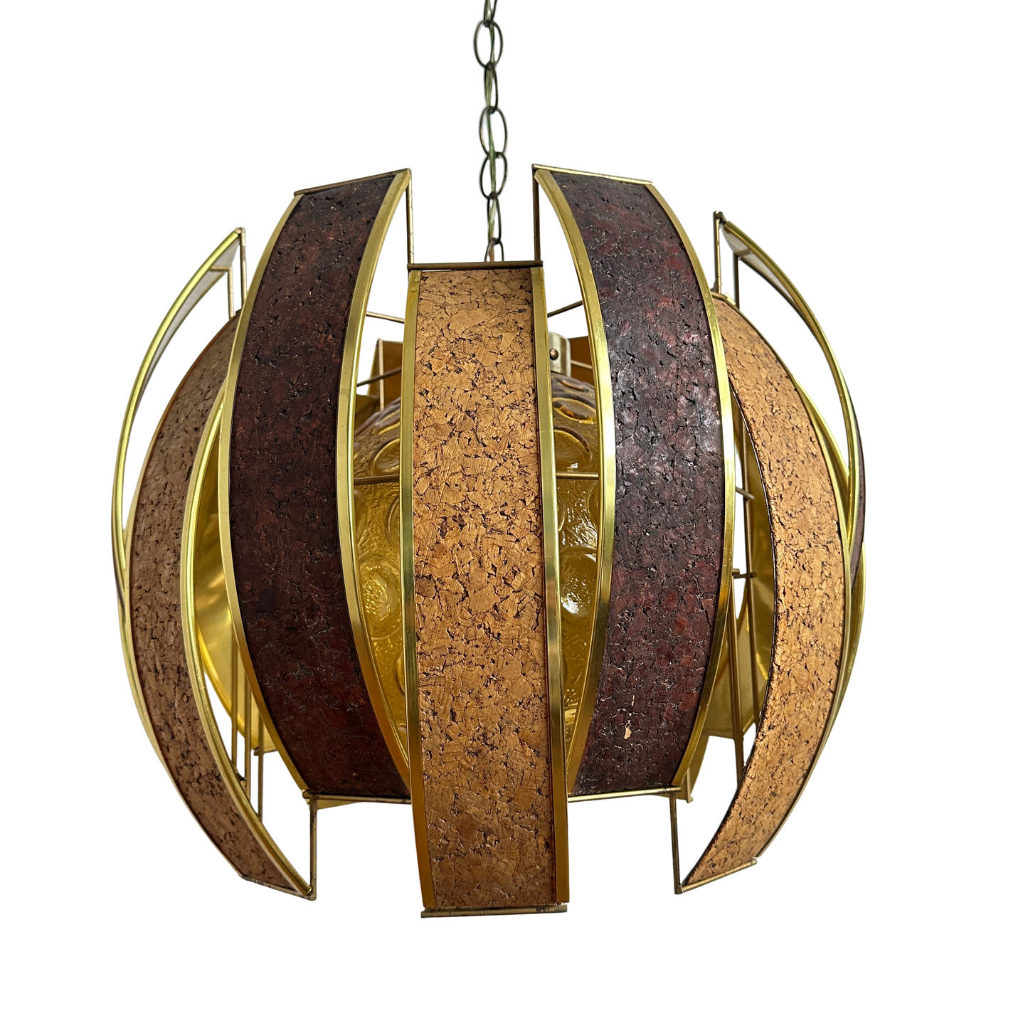 LI029 BRUTALIST CORK & GLASS PENDANT LAMP