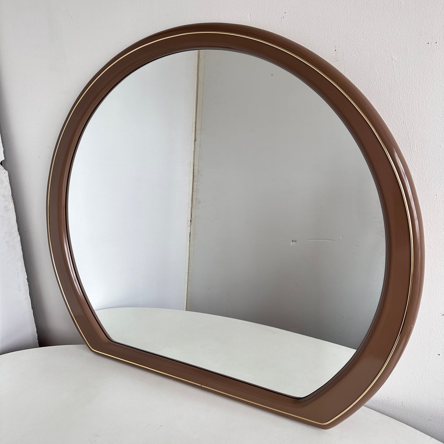 MR006 MAUVE TAUPE & GOLD WALL MIRROR